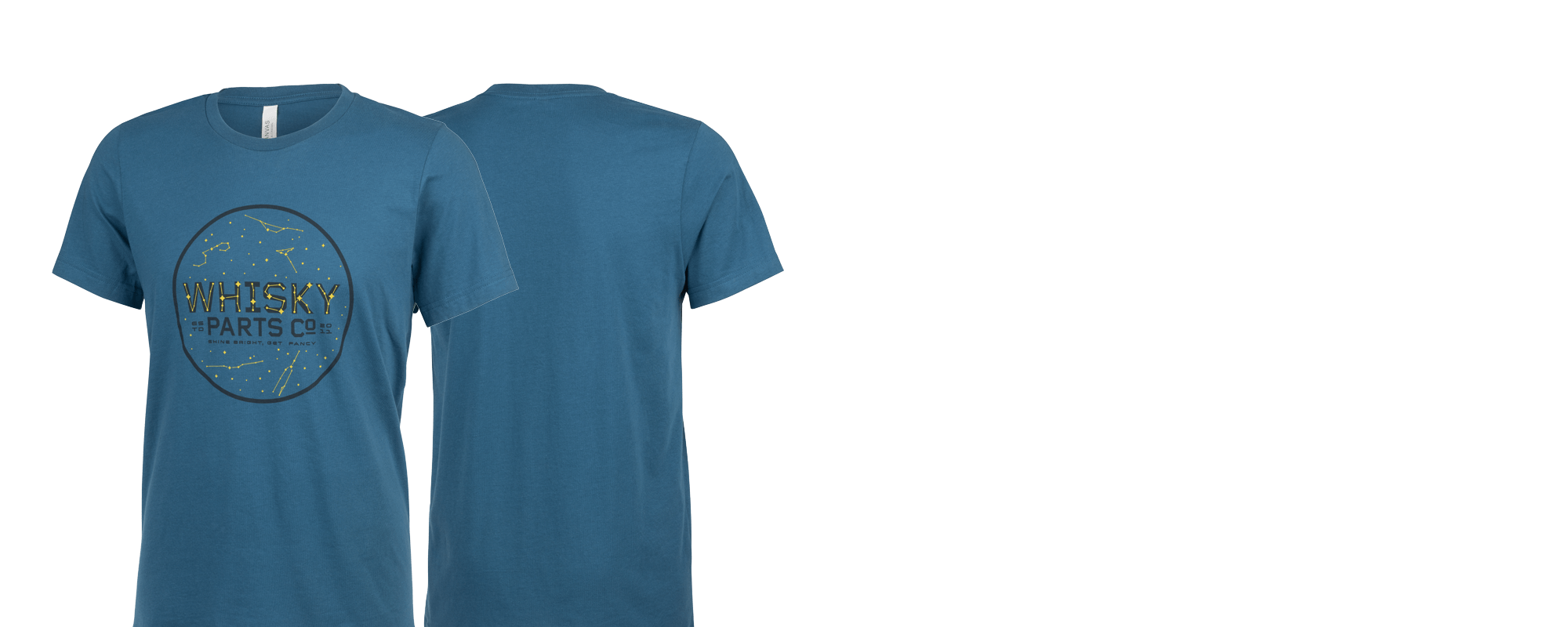 Whisky Stargazer T-Shirt - Deep Teal - Front and Back shown