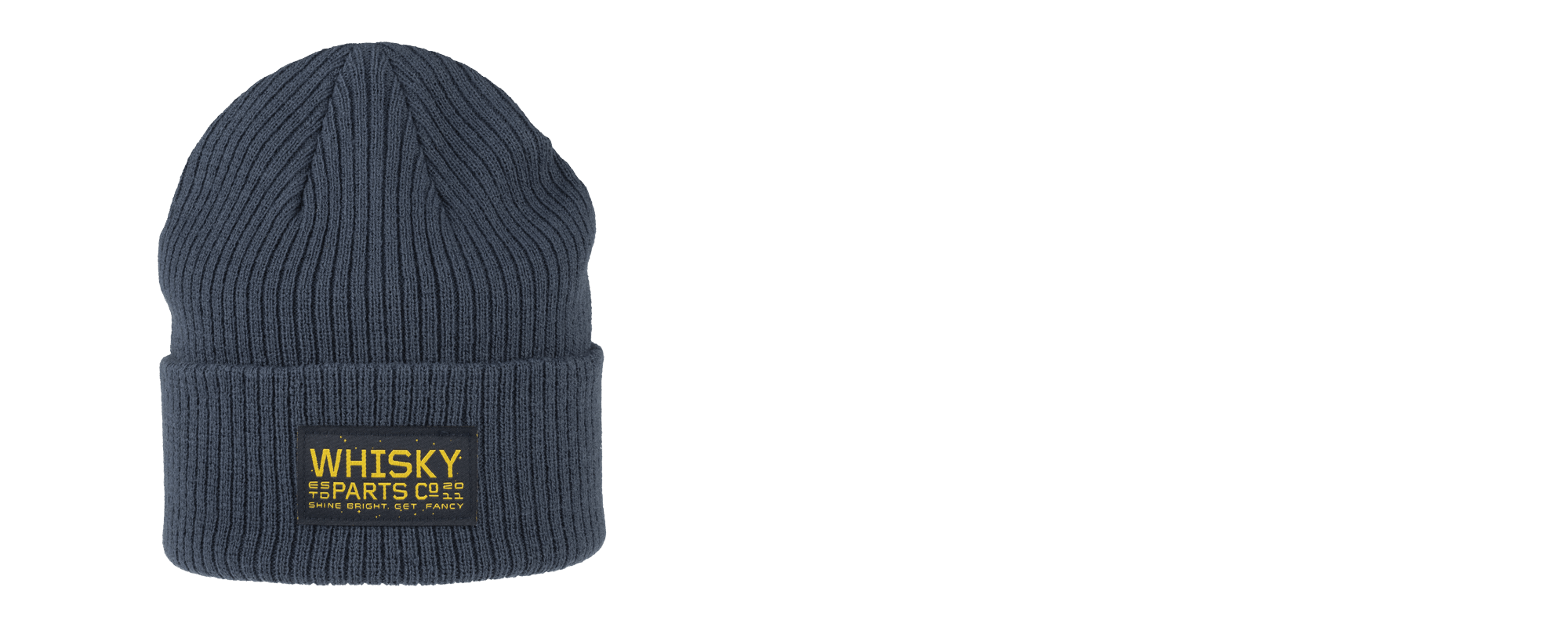 Whisky Stargazer Beanie - Storm - Front view with patch