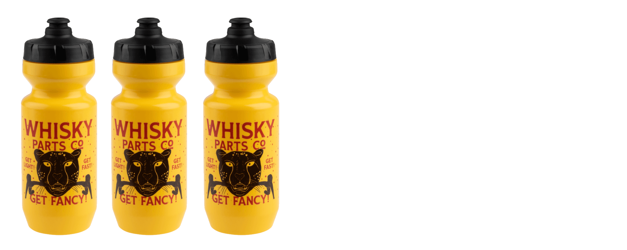 Whisky Parts Co Fancy Cat Coalition Purist Water Bottle - Yellow/Black/Red - Front