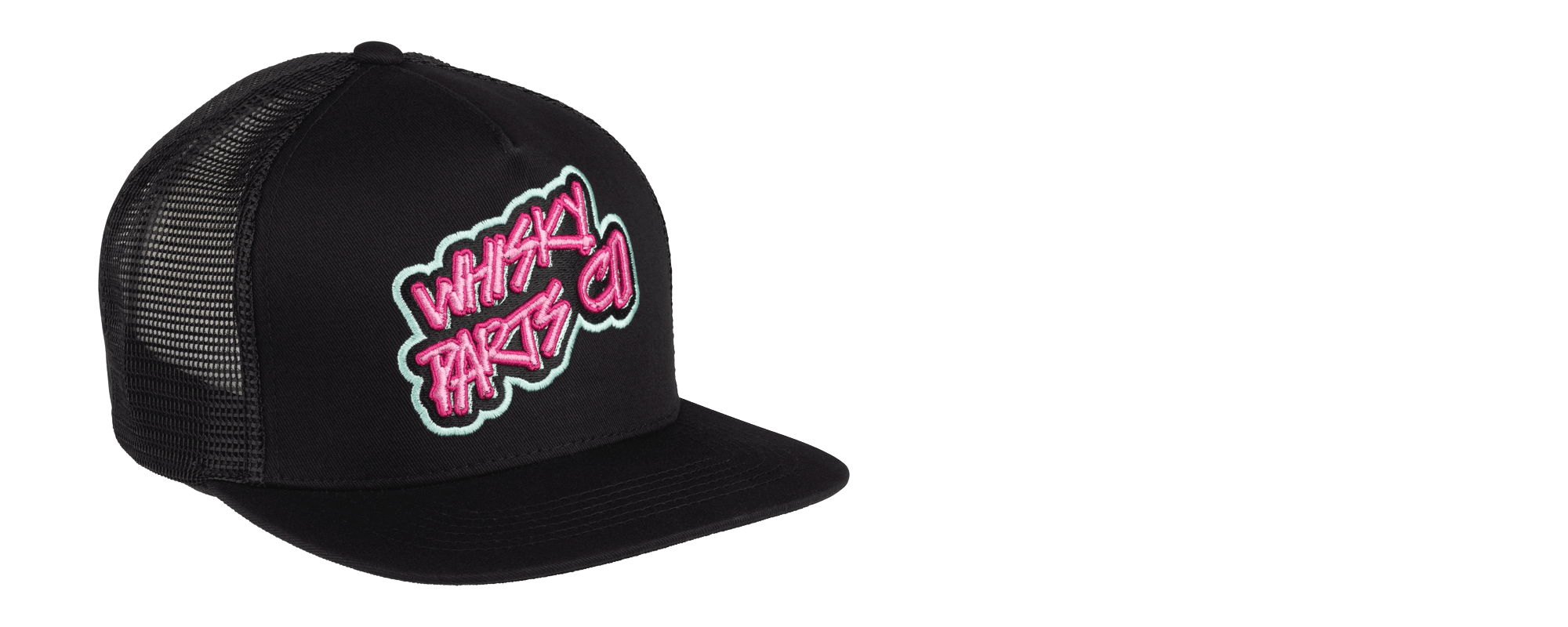 Whisky It's the 90s Hat - Black - Front three quarter view
