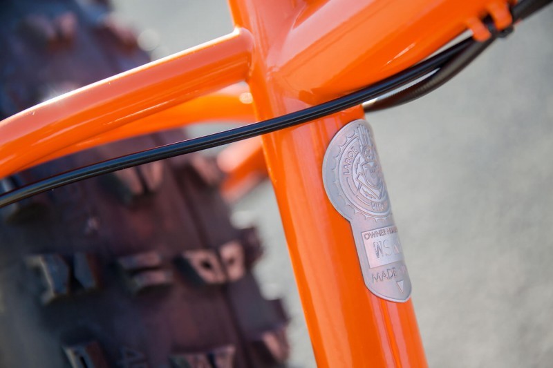 Seat tube detail on 44 Bikes custom fat bike